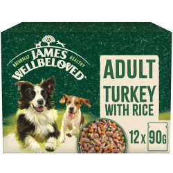 James Wellbeloved - Adult Turkey & Rice Pouches 12x90g