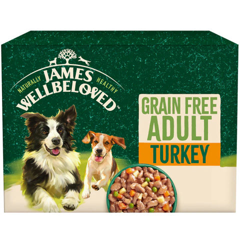 James Wellbeloved - Adult Turkey in Gravy Grain Free Pouches 12x90g